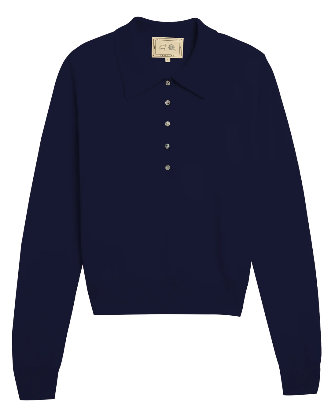 vera cashmere polo sweater navy