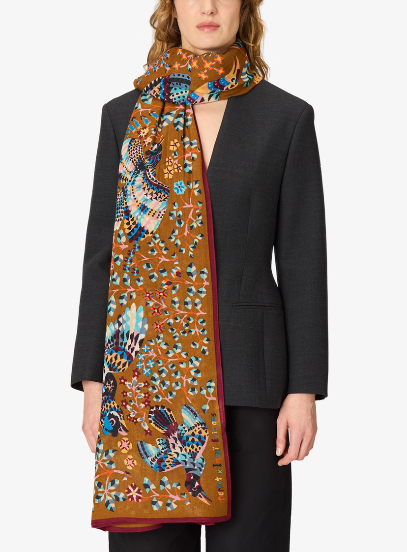 Rectangle Scarf 100 Rene Perrot Brown