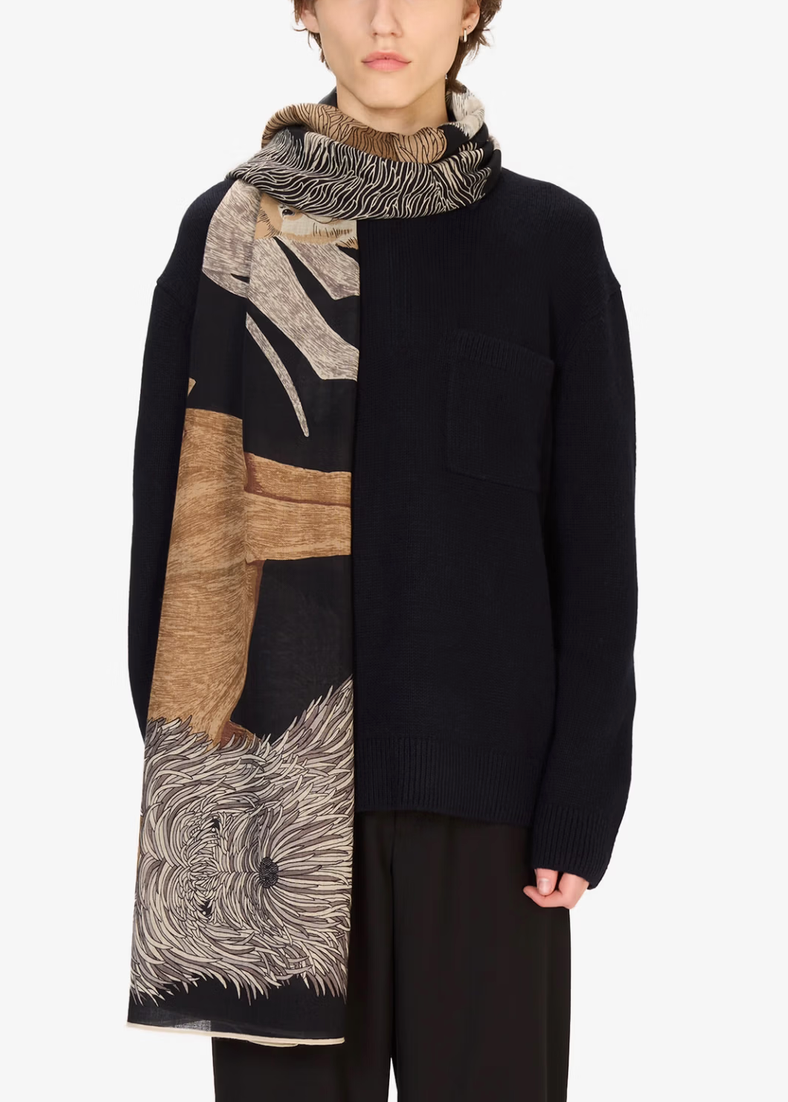 Rectangle Scarf 100 Toutou Black