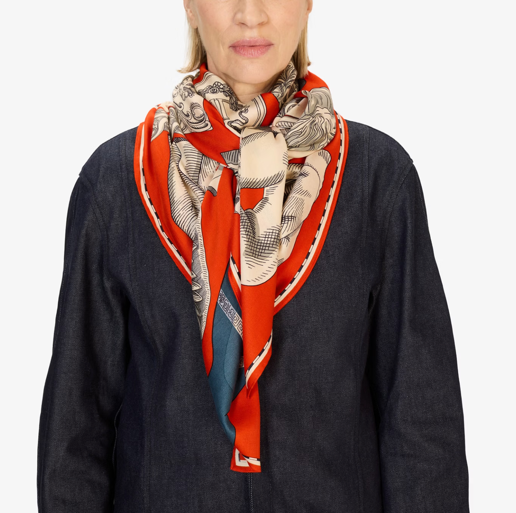 Square Scarf 130 Archives Orange