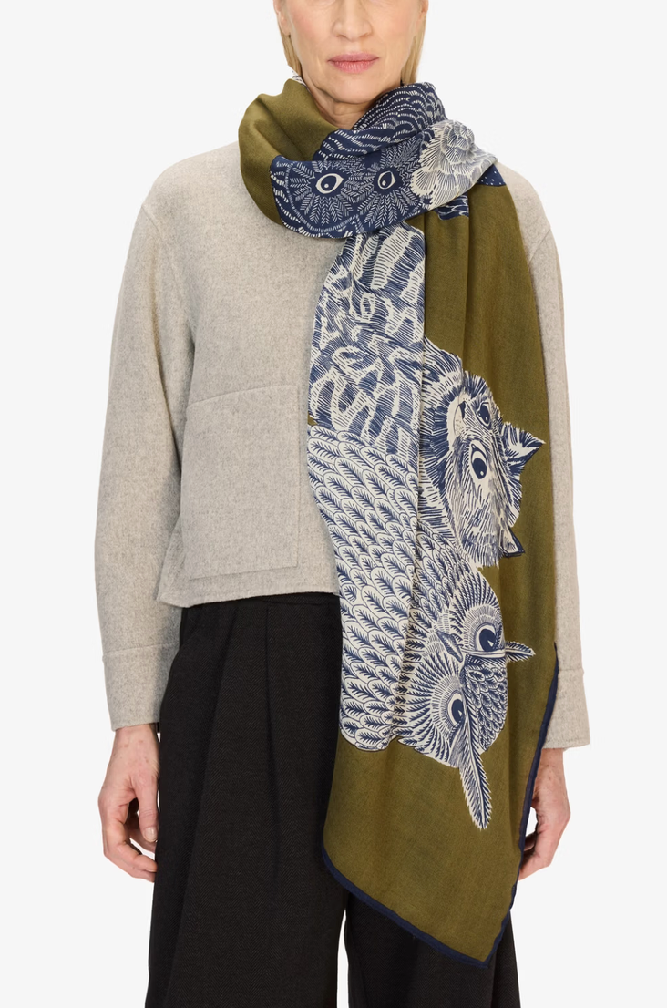 Rectangle Scarf 80 Chouette Khaki