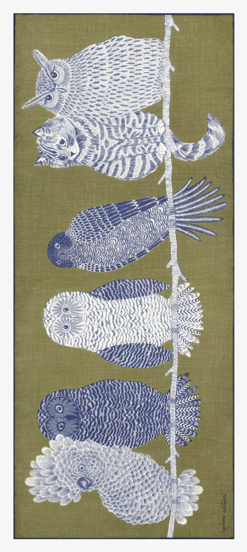 Rectangle Scarf 80 Chouette Khaki