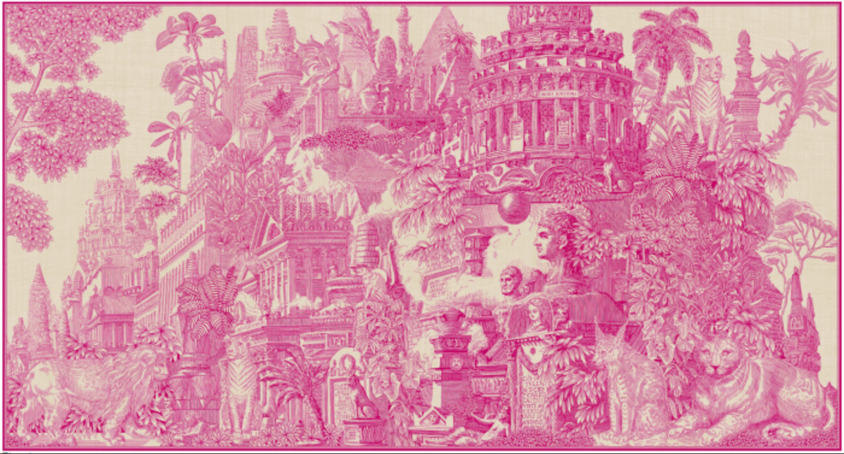 Rectangle Scarf 100 Piranesi Pink
