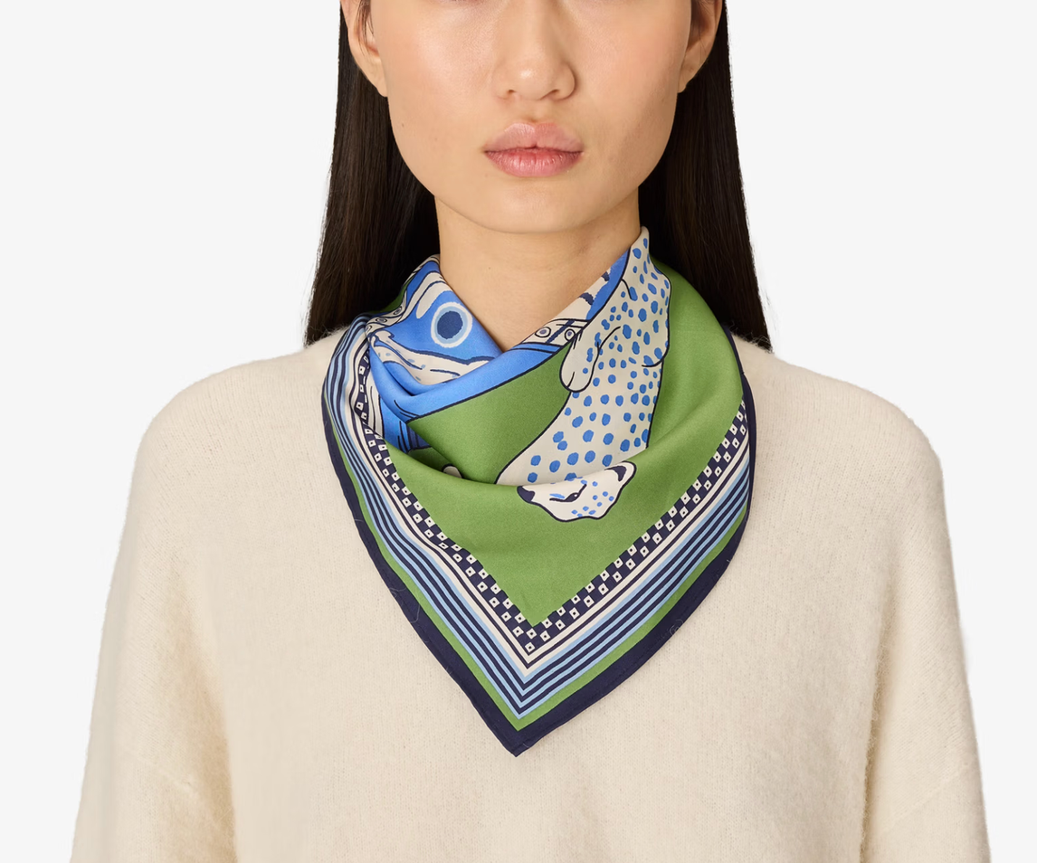 Square Scarf 55 Collectionneur Green