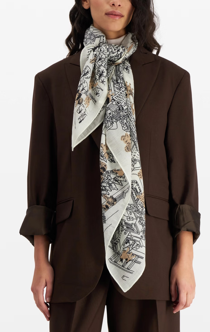 Square Scarf 100 Central Park White
