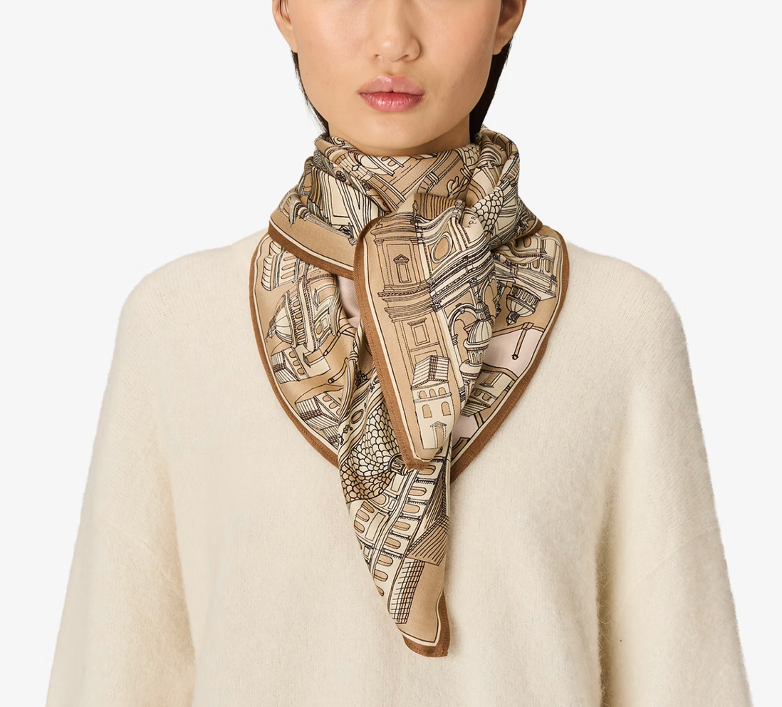 Square Scarf 100 Roma Beige