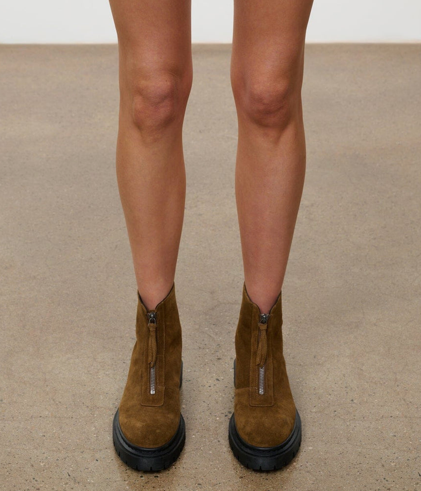 Miles Zip Ankle Boot Cigar