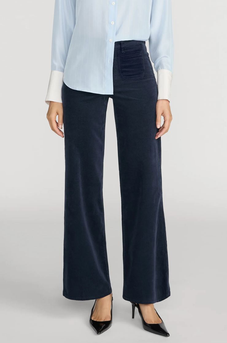 Le Slim Palazzo Modernist Pocket Corduroy Navy