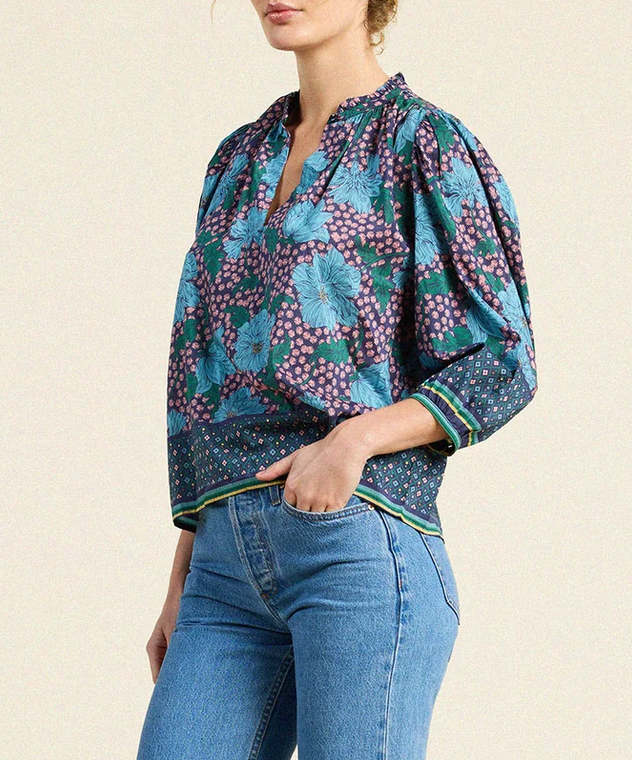 Orly Blouse Midnight Trellis
