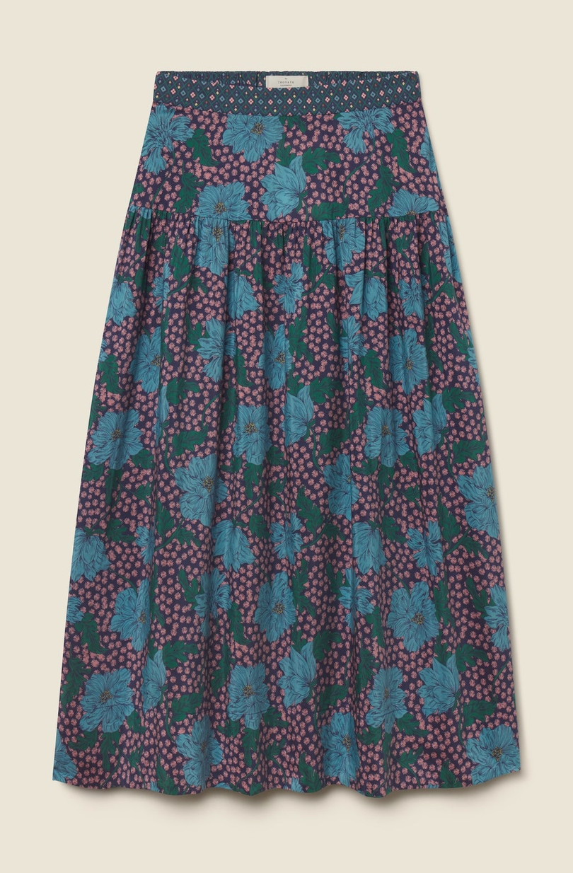 Lydia Skirt Midnight Trellis