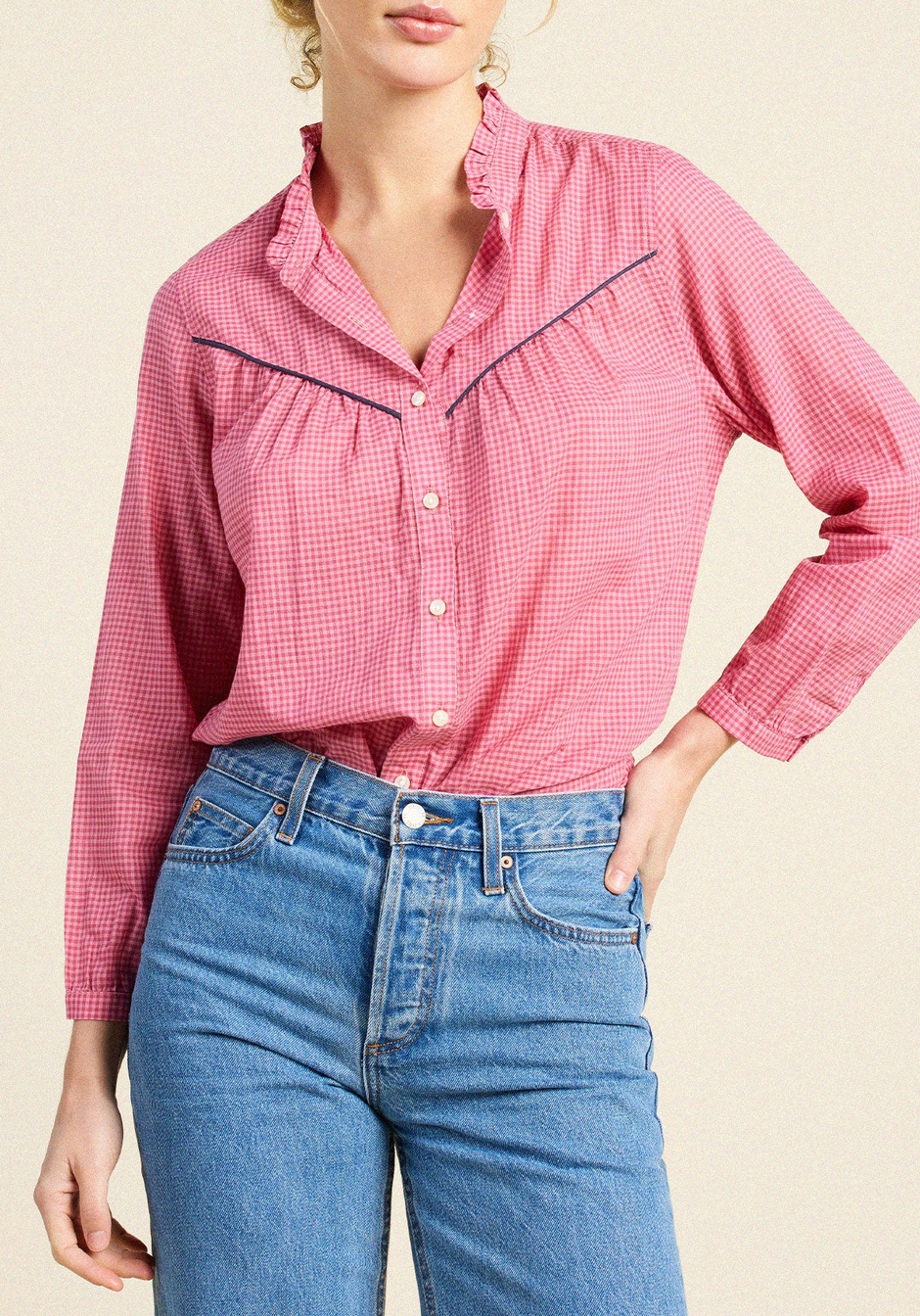 Ruth Shirt Rosehip Gingham