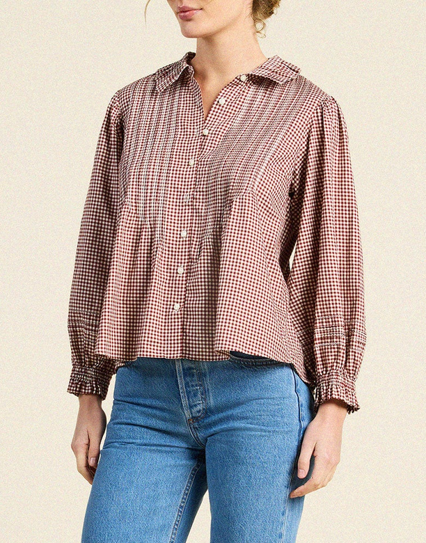 Francesca Blouse Mahogany Check