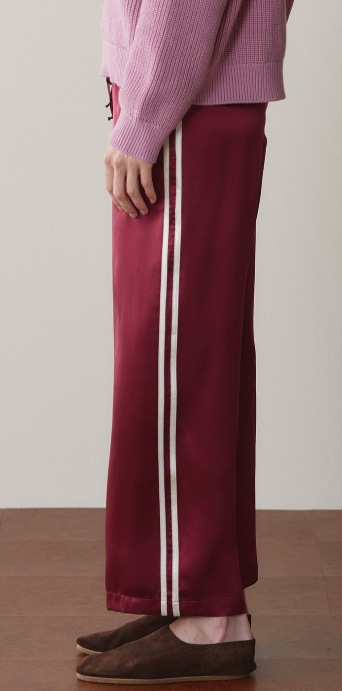 Silk stripe crop pant