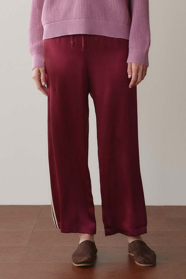 Silk stripe crop pant