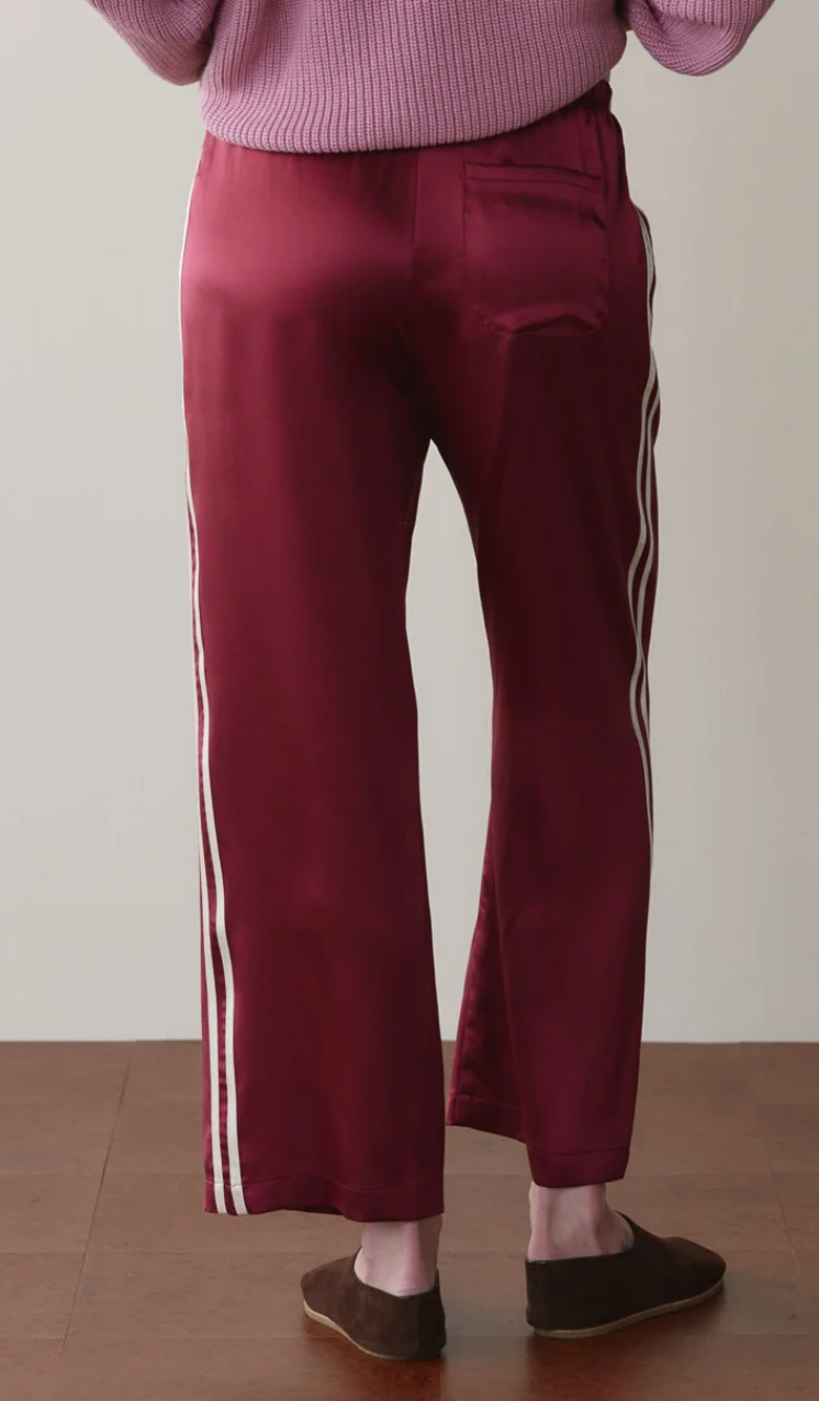 Silk stripe crop pant