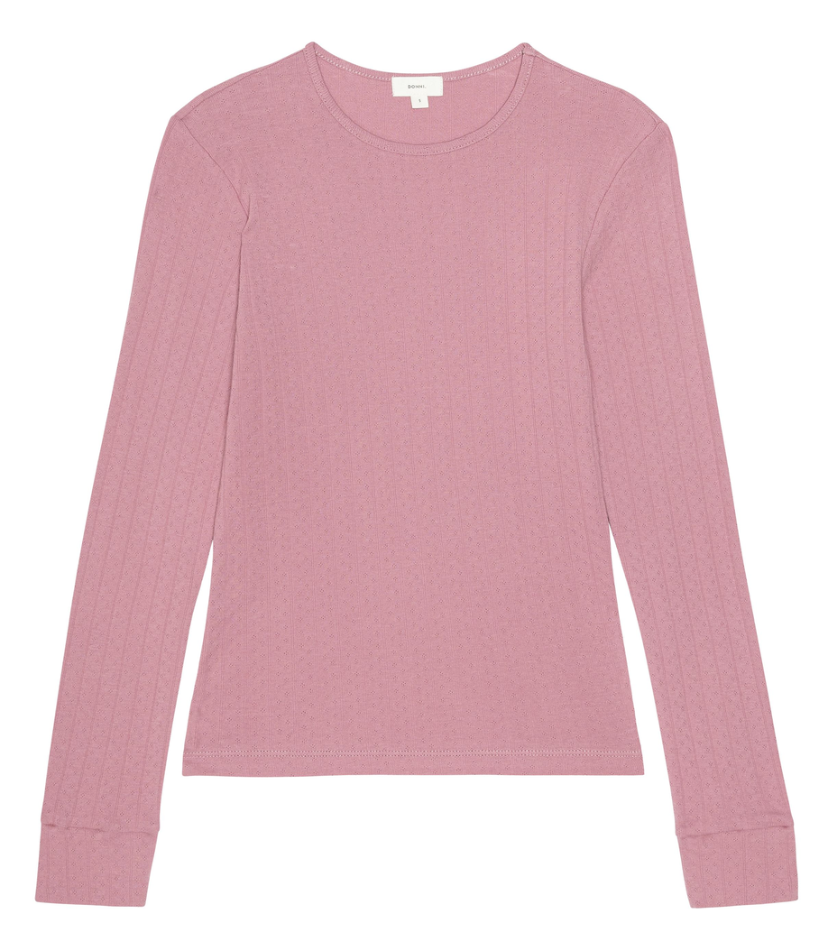 Pointelle long sleeve roz