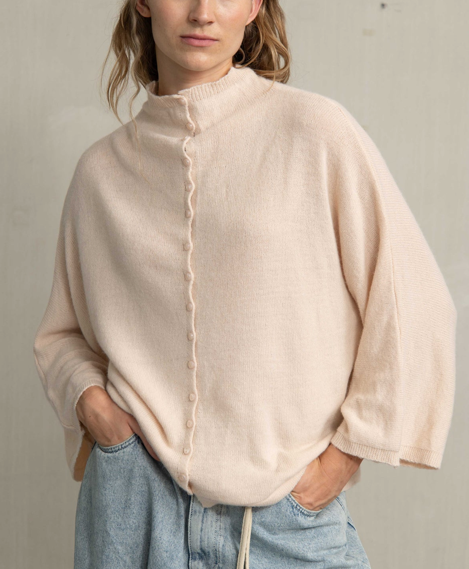 Diora Reversible Knit Cardigan Blush