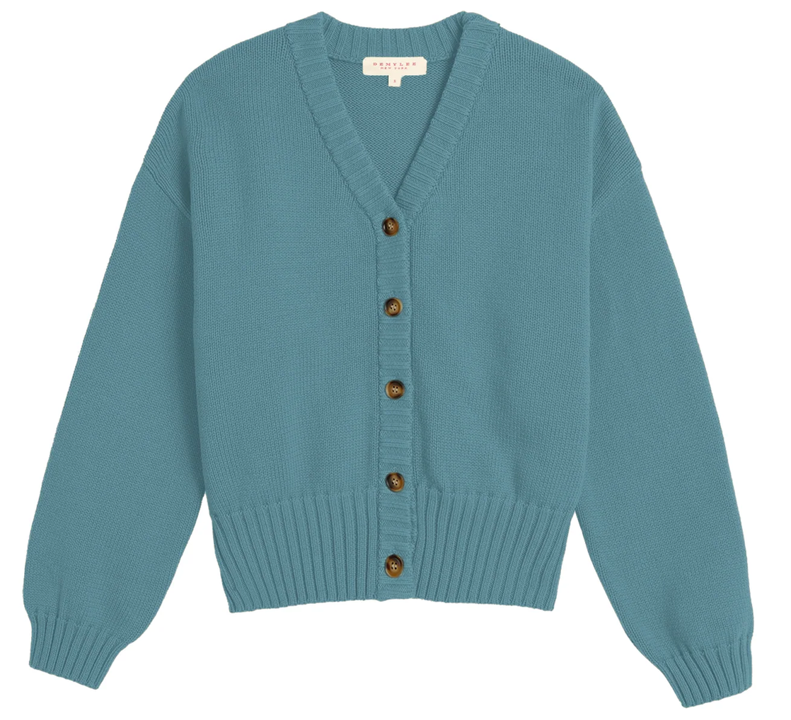vivian cotton cardigan blue lake