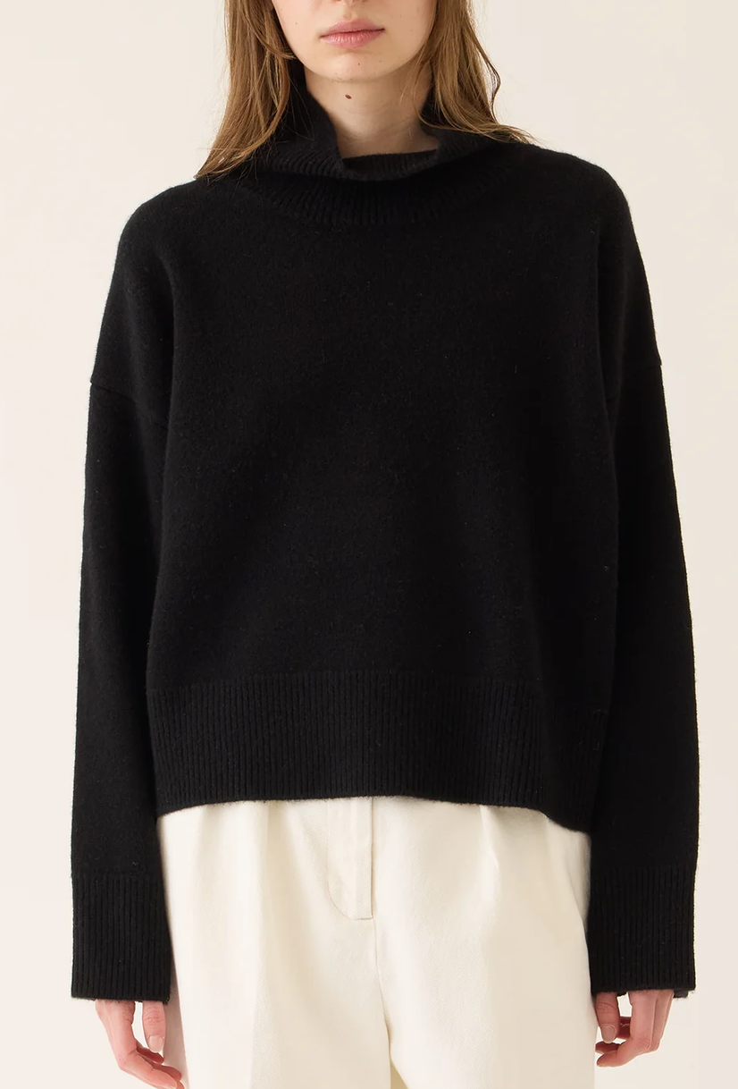 Enid wool cashmere turtleneck sweater black