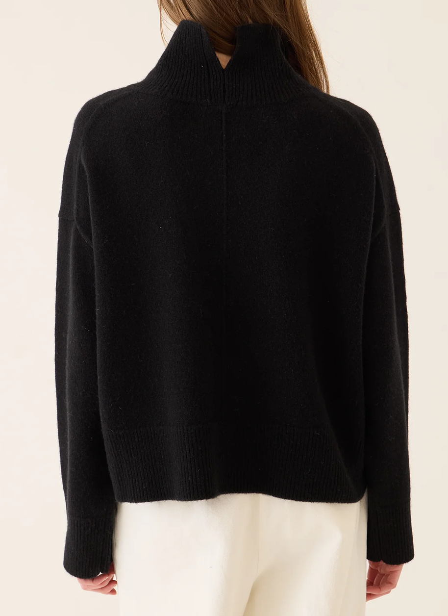 Enid wool cashmere turtleneck sweater black
