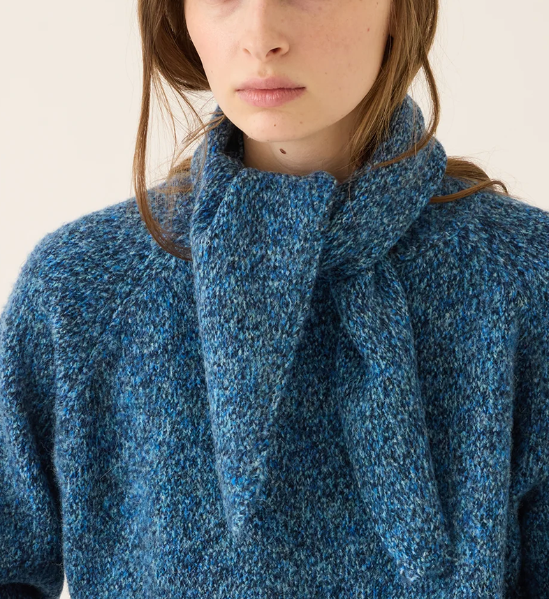 Daisy speckled wool alpaca baguette scarf speckled peacock