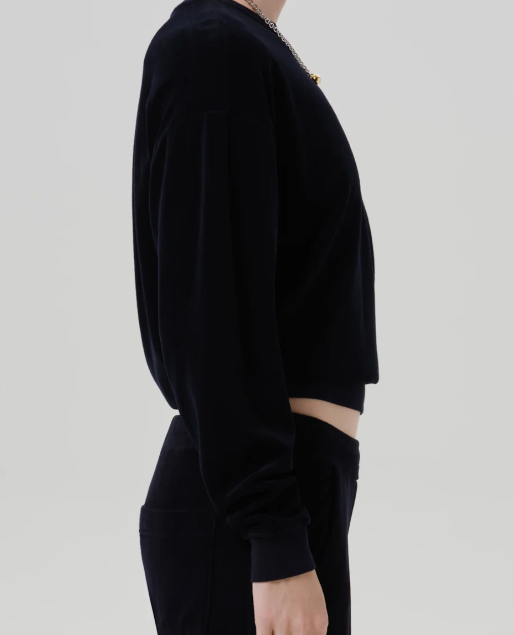 Vintage velour crewneck dark navy