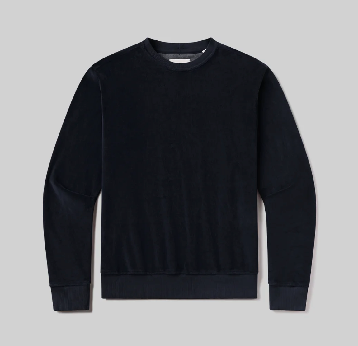 Vintage velour crewneck dark navy