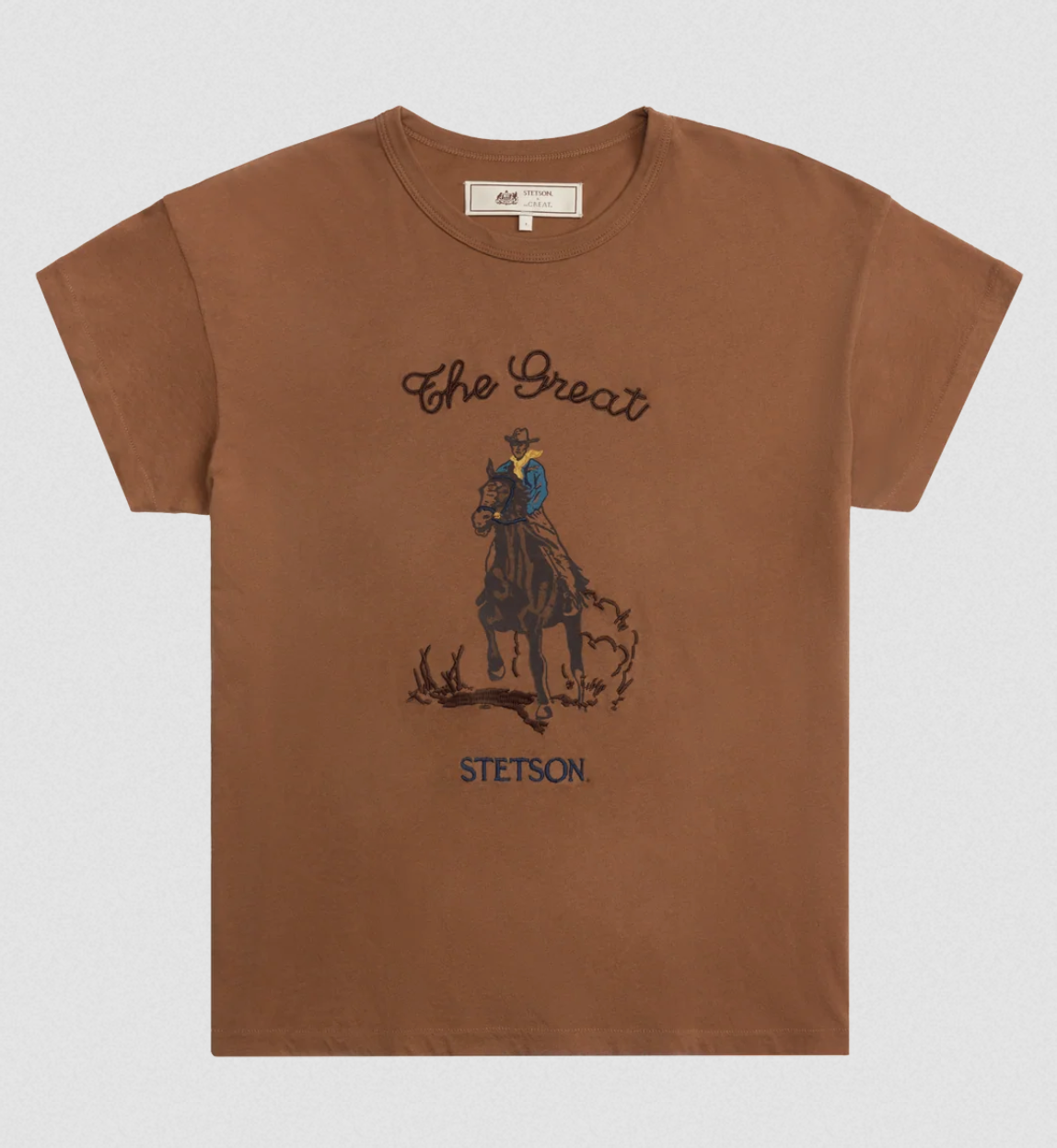 The Boxy Crew With Stetson Graphic Tobacco
