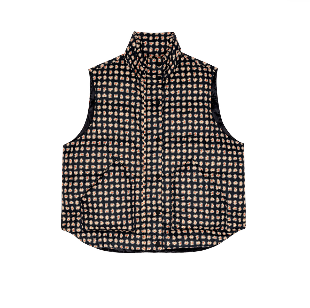 The Polar Vest Black Paisley