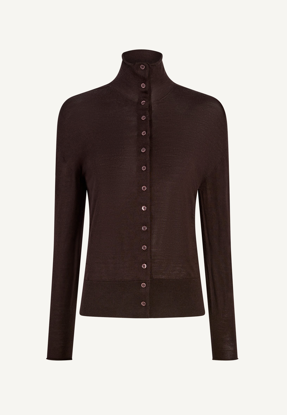 Leona Cardigan In Silk Wool Cacao
