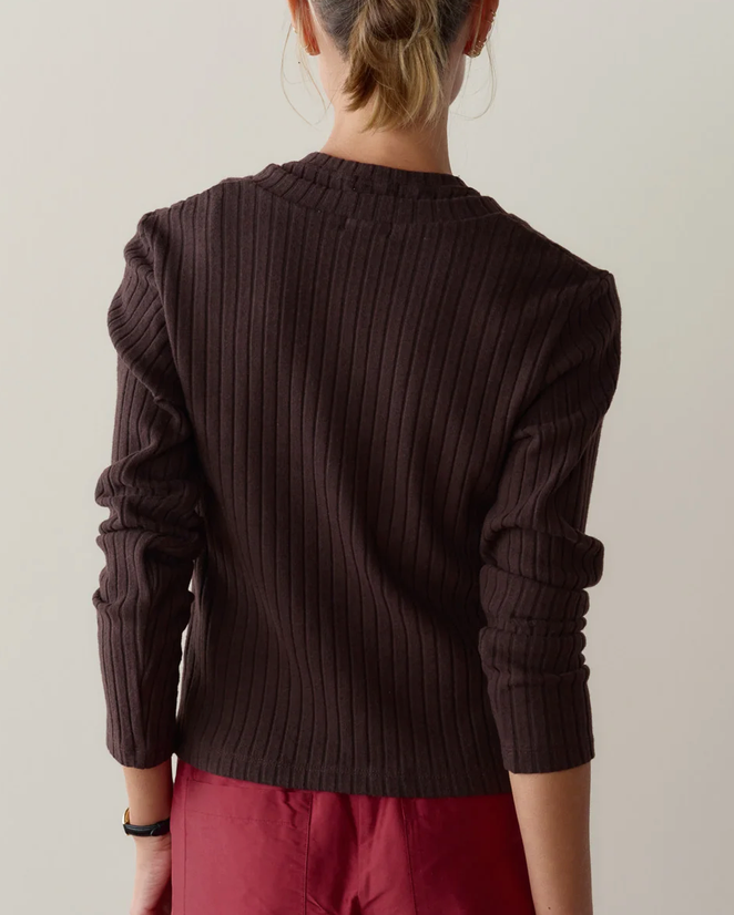 The Sweater Rib Cardigan Espresso
