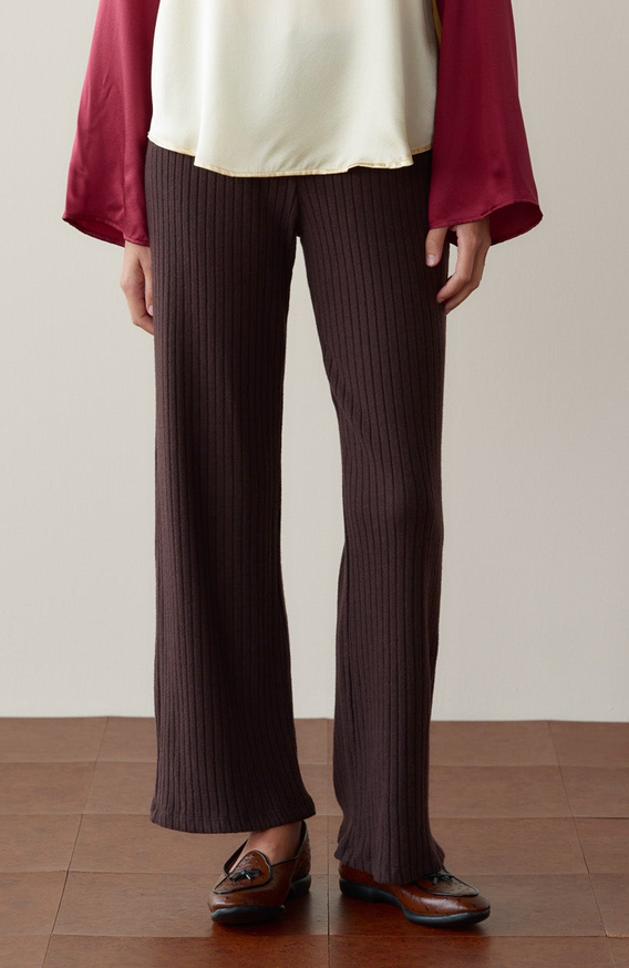 The Sweater Rib Simple Pant Espresso