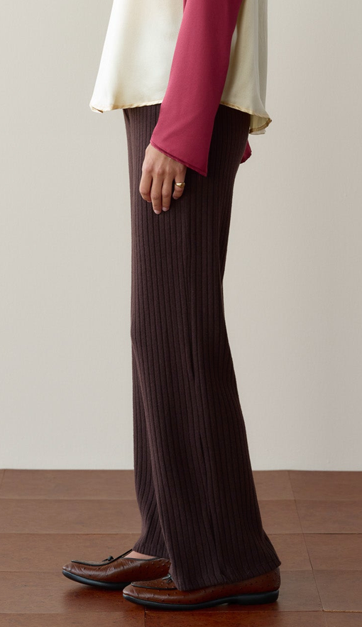 The Sweater Rib Simple Pant Espresso