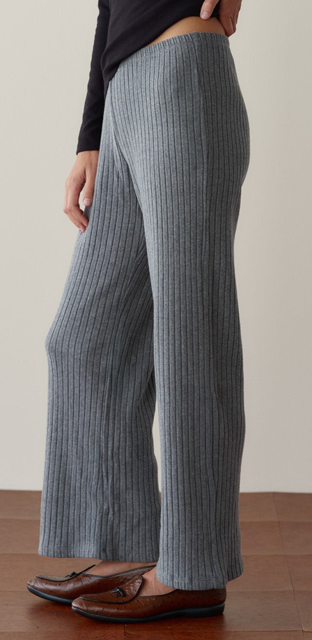 The Sweater Rib Simple Pant Charcoal Grey