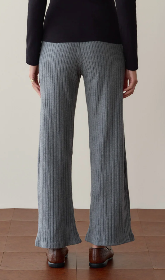 The Sweater Rib Simple Pant Charcoal Grey