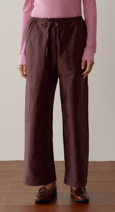 The Sillk Taffeta Cargo Pant Espresso