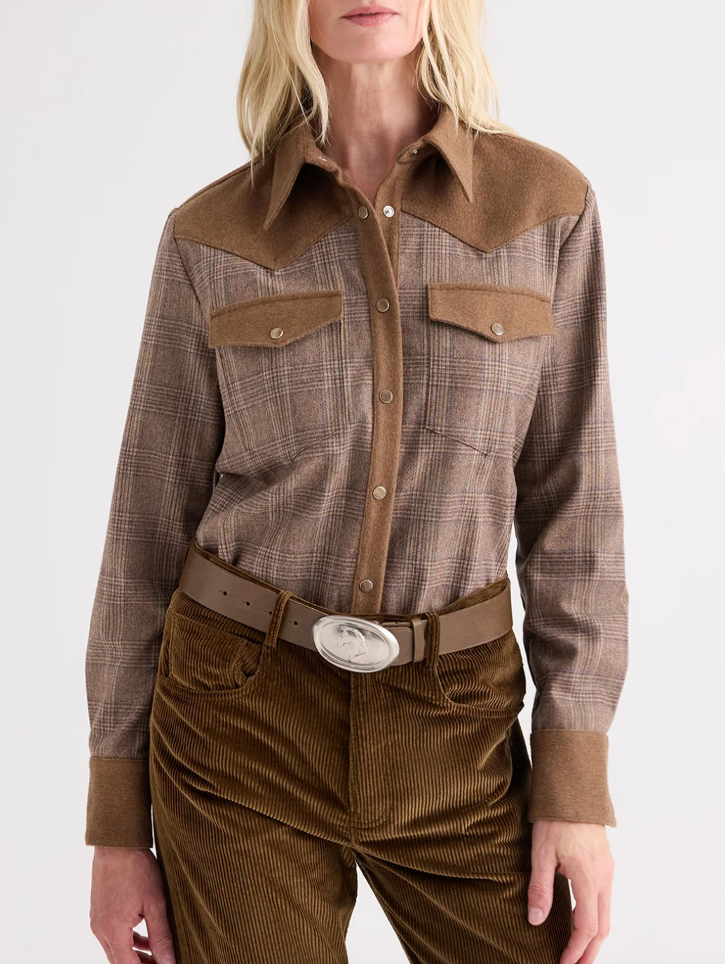 lone rider shirt in glen plaid wool flannel