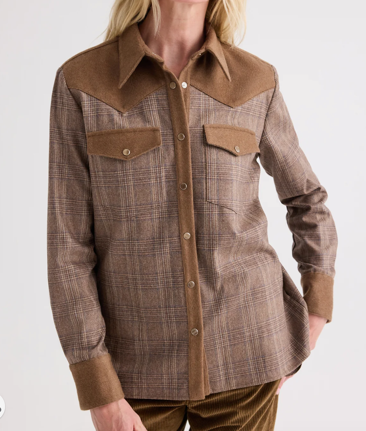 lone rider shirt in glen plaid wool flannel