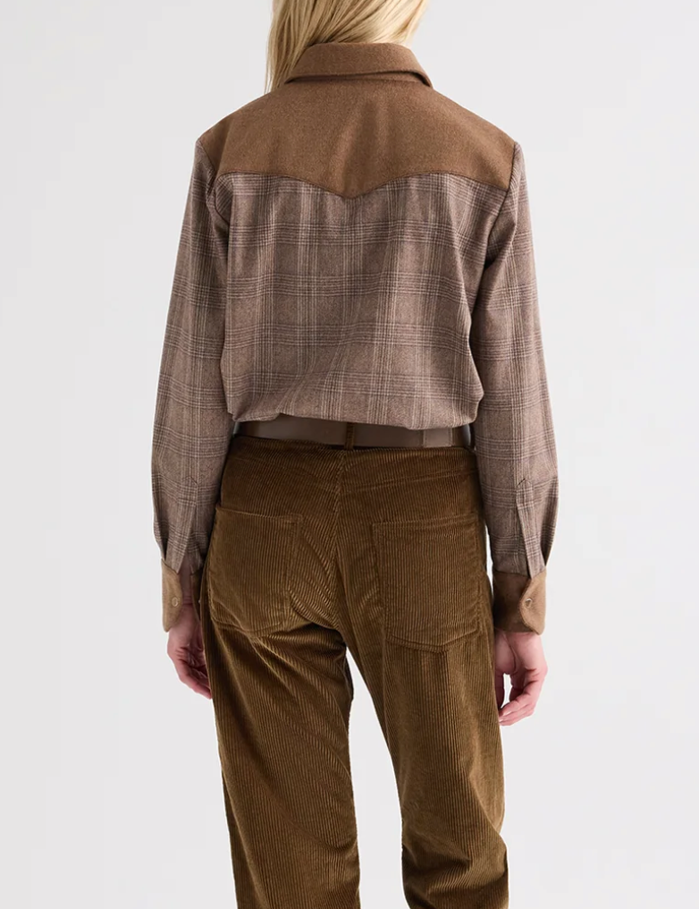 lone rider shirt in glen plaid wool flannel