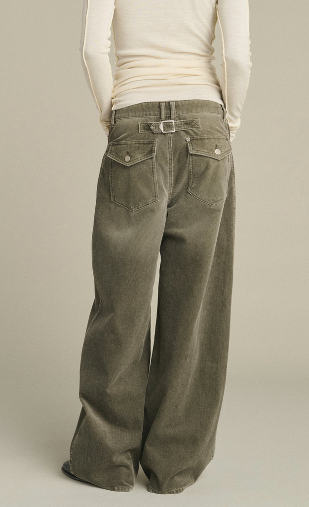 Hunter trousers grey oversized corduroy