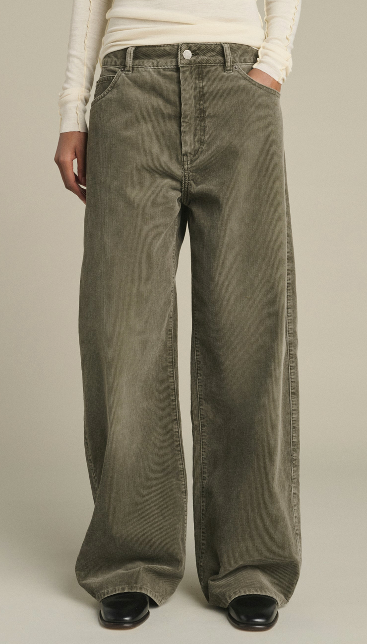 Hunter trousers grey oversized corduroy