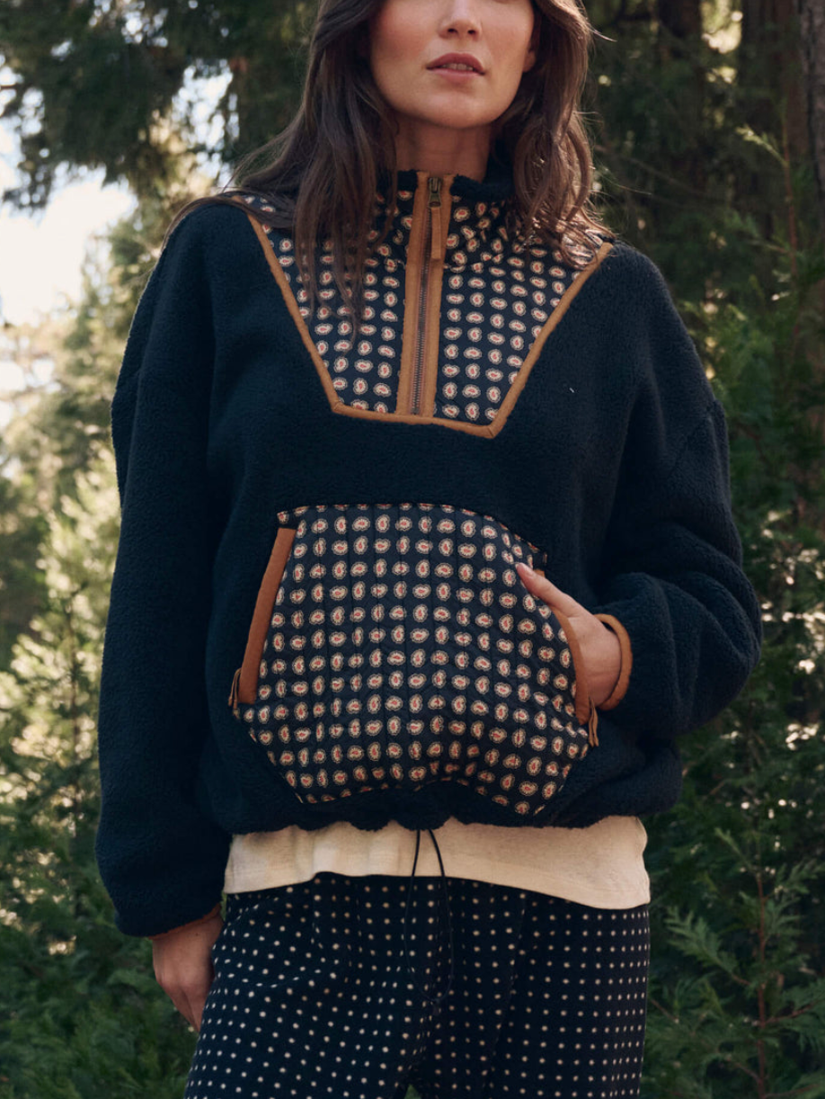 The Plush Crosswind Pullover Black With Black Paisley