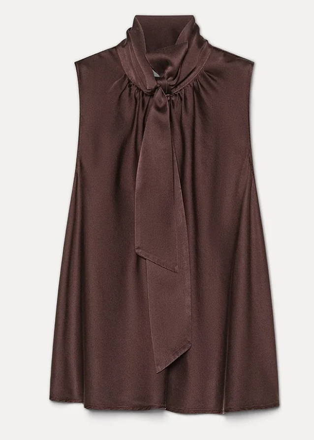heavy silk satin top with sash fondant