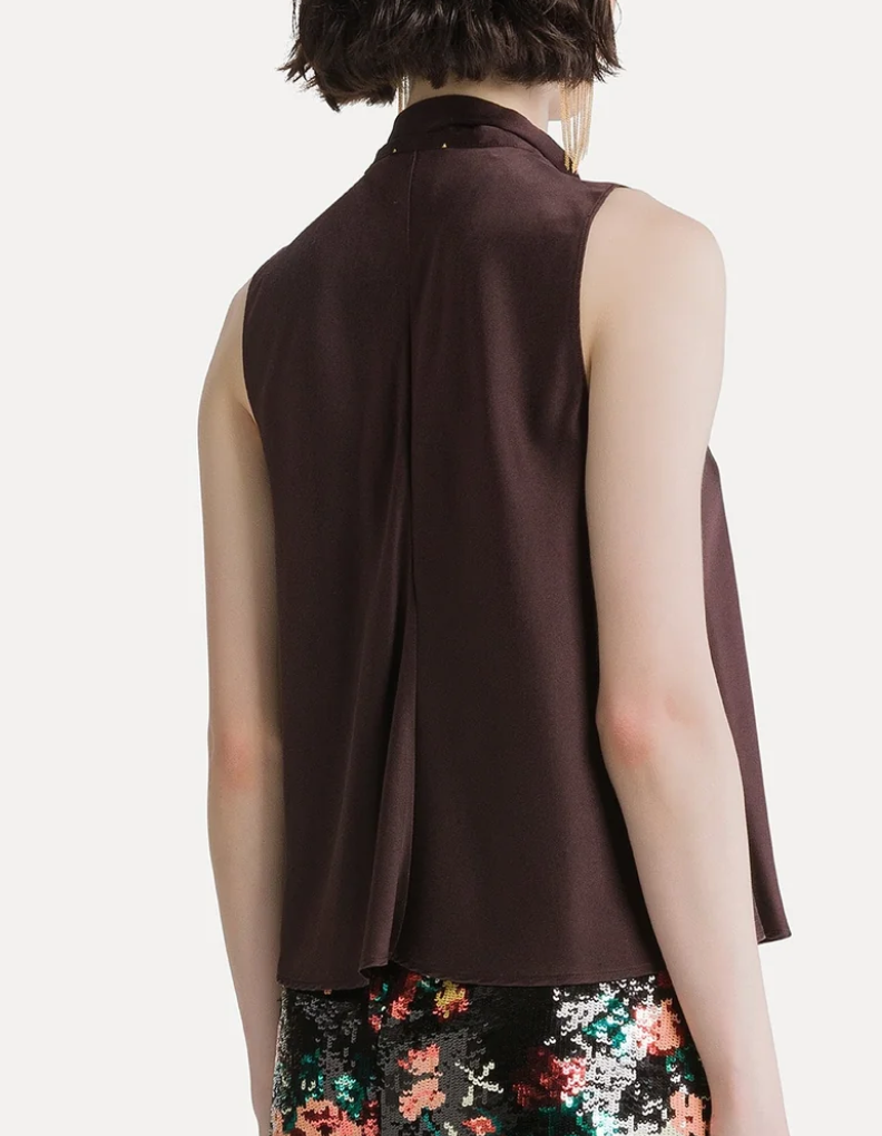 heavy silk satin top with sash fondant