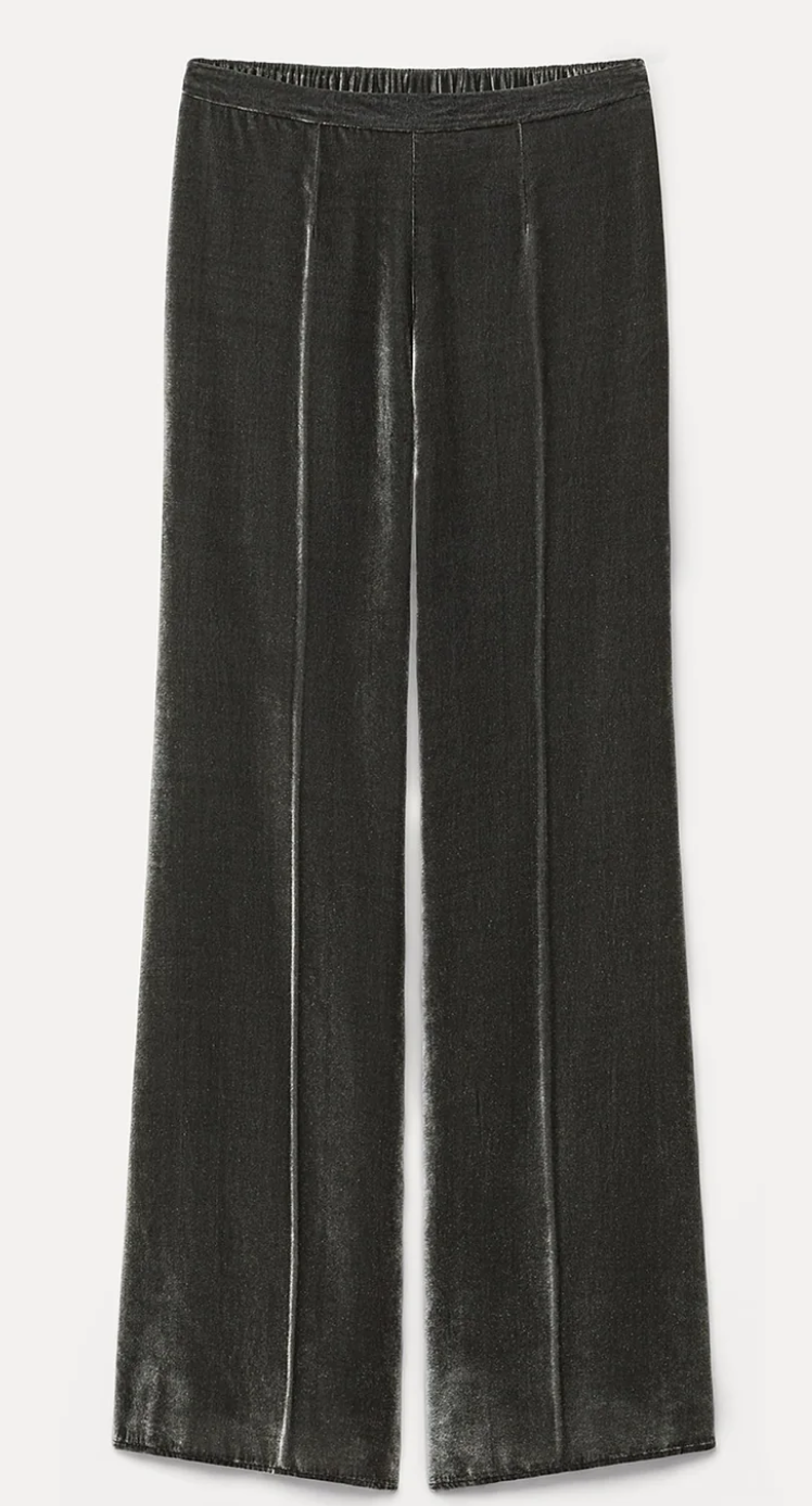 Viscose and silk velevt trousers grey