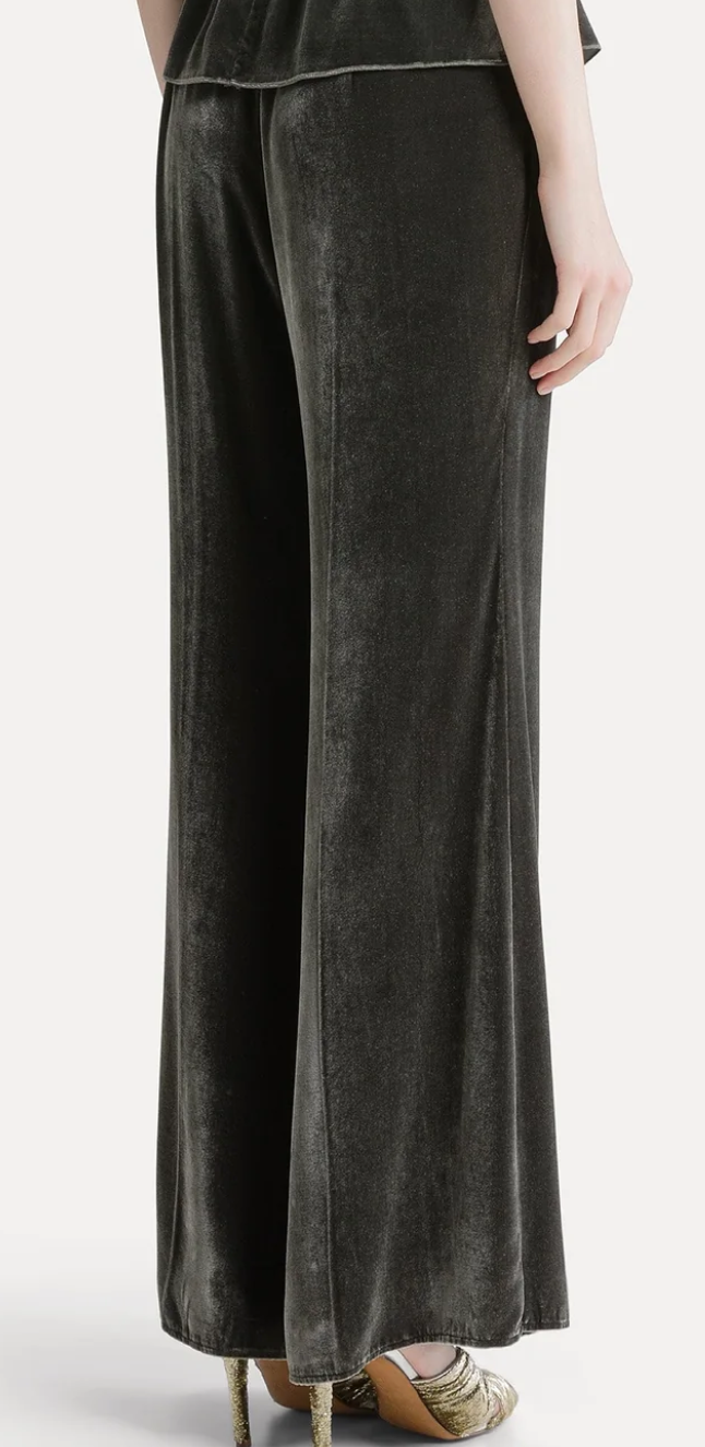 Viscose and silk velevt trousers grey