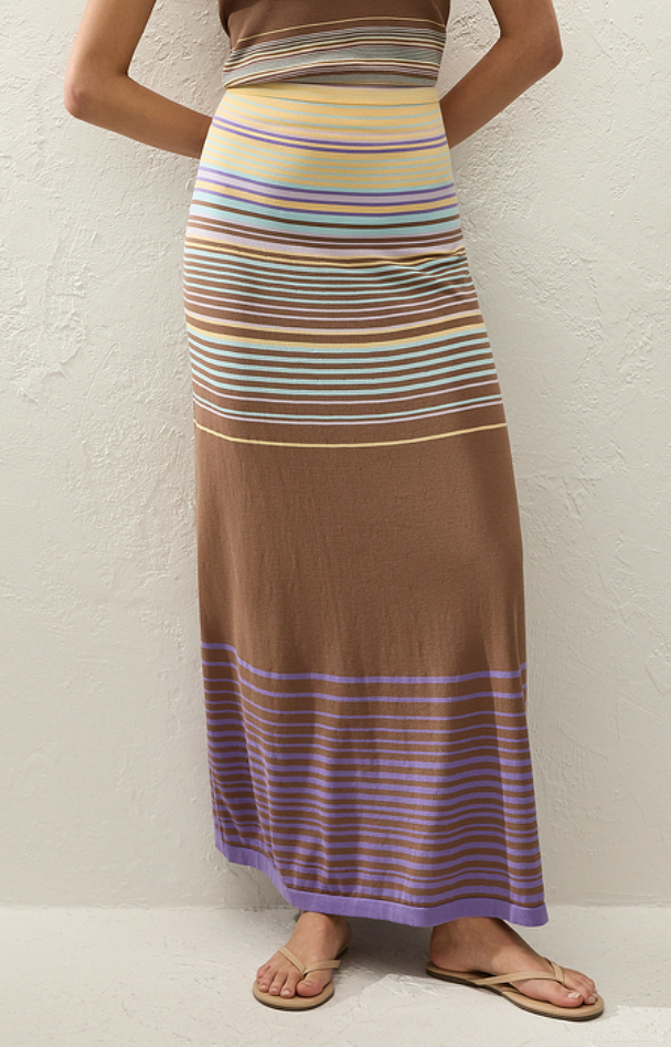 Casia Maxi Skirt Daniela Stripe Mocha