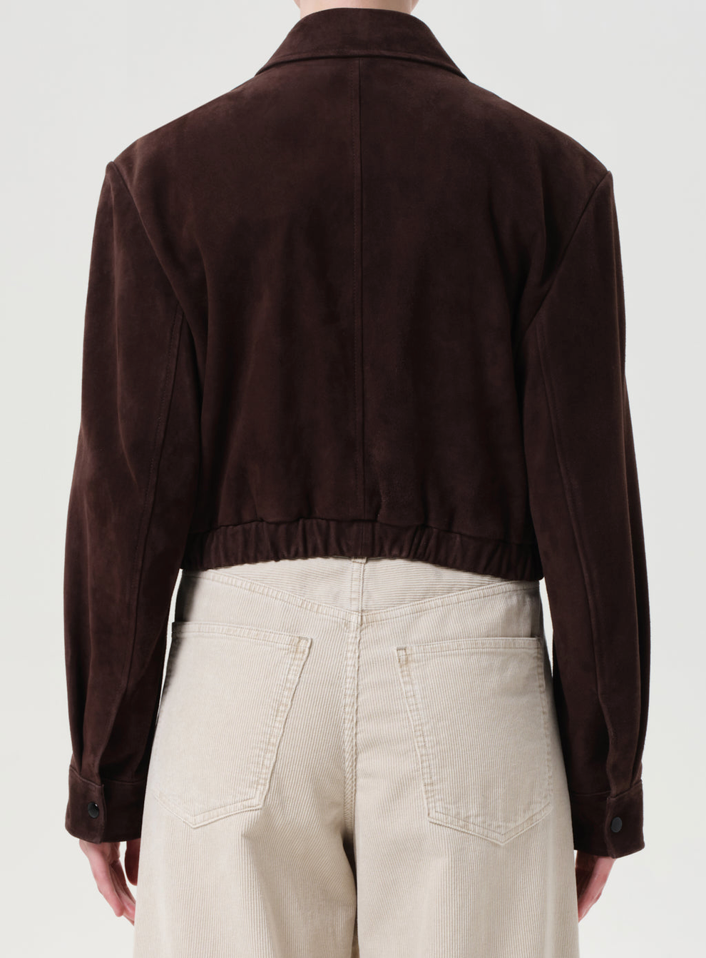 Nahla Cropped Suede Jacket In Root