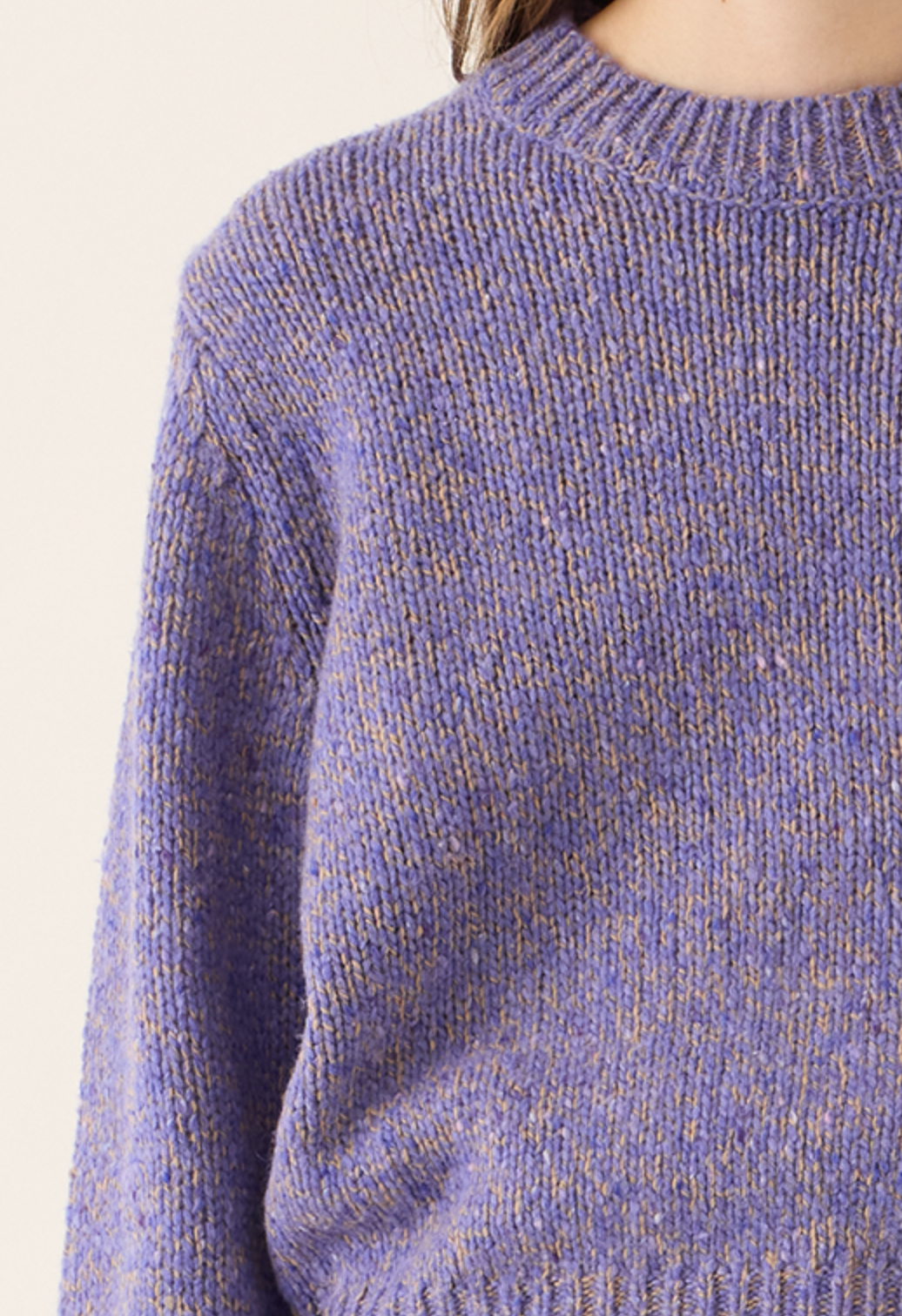 Talia Confetti wool alpaca sweater lavender