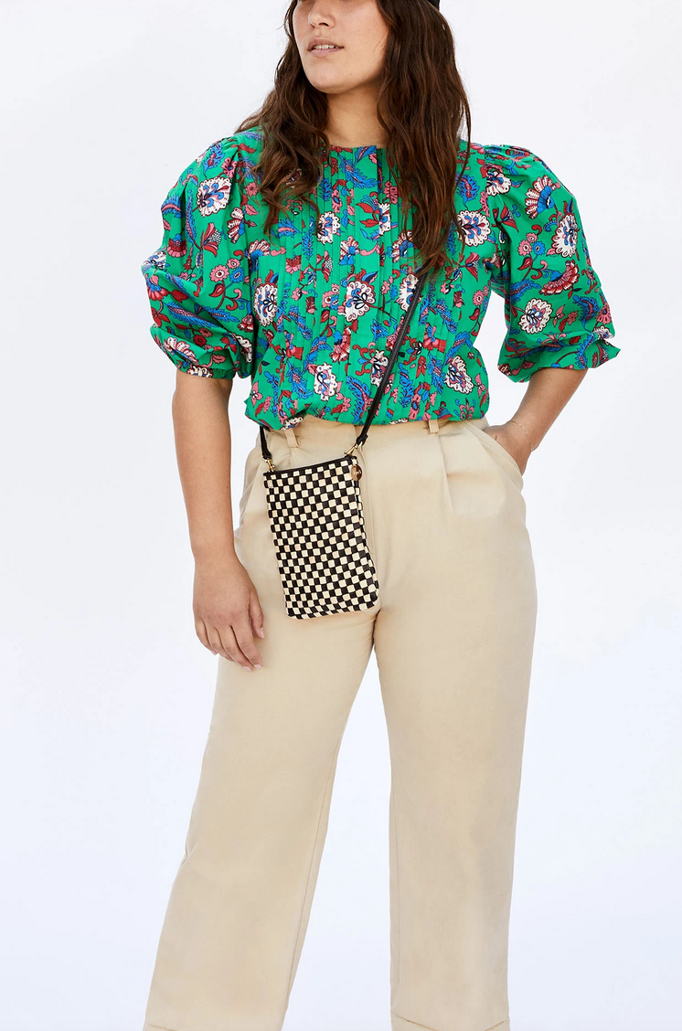 poche black and cream checker